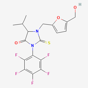 molecular formula C18H15F5N2O3S B13858410 HMF-Val-PFPTH 