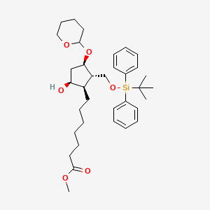 molecular formula C35H52O6Si B13858414 methyl 7-[(1R,2S,3R,5S)-2-[[tert-butyl(diphenyl)silyl]oxymethyl]-5-hydroxy-3-(oxan-2-yloxy)cyclopentyl]heptanoate 