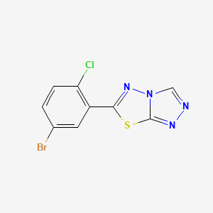 molecular formula C9H4BrClN4S B1385852 6-(5-Bromo-2-chlorophenyl)[1,2,4]triazolo[3,4-b][1,3,4]thiadiazole CAS No. 1071415-74-1