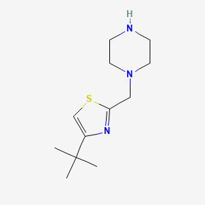 molecular formula C12H21N3S B1385853 1-[(4-Tert-butyl-1,3-thiazol-2-yl)methyl]piperazine CAS No. 1083201-70-0