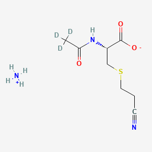 molecular formula C8H15N3O3S B13858654 N-Acetyl-S-(2-cyanoethyl)-L-cysteine-d3 Ammonium Salt 