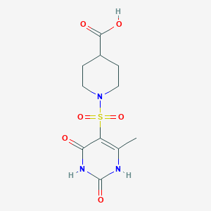 1-[(6-Methyl-2,4-dioxo-1,2,3,4-tetrahydropyrimidin-5-yl)sulfonyl]piperidine-4-carboxylic acid