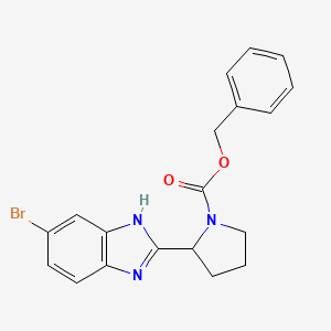 molecular formula C19H18BrN3O2 B13858847 benzyl 2-(6-bromo-1H-benzimidazol-2-yl)pyrrolidine-1-carboxylate 