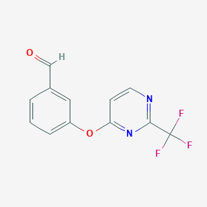 molecular formula C12H7F3N2O2 B1385899 3-((2-(Trifluoromethyl)pyrimidin-4-yl)oxy)benzaldehyde CAS No. 1086379-00-1