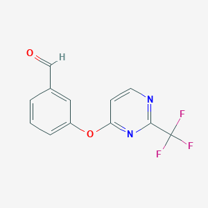 3-{[2-(Trifluoromethyl)pyrimidin-4-yl]oxy}benzaldehyde