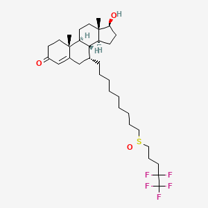molecular formula C33H51F5O3S B13859053 (7a,17b)-17-Hydroxy-7-[9-[(4,4,5,5,5-pentafluoropentyl)sulfinyl]nonyl]androst-4-en-3-one 