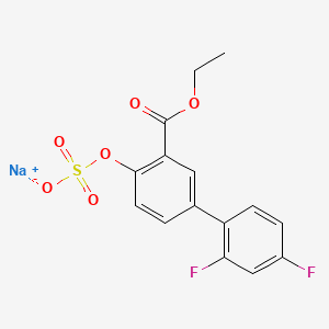 molecular formula C15H11F2NaO6S B13859093 Sodium 3-(Ethoxycarbonyl)-2',4'-difluoro-[1,1'-biphenyl]-4-yl Sulfate 