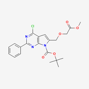 molecular formula C21H22ClN3O5 B13859274 Tert-butyl 4-chloro-6-[(2-methoxy-2-oxoethoxy)methyl]-2-phenylpyrrolo[2,3-d]pyrimidine-7-carboxylate 