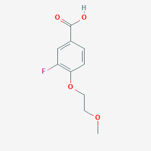 molecular formula C10H11FO4 B1385930 3-Fluoro-4-(2-methoxyethoxy)benzoic acid CAS No. 570408-25-2