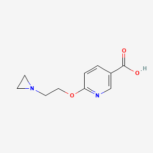 molecular formula C10H12N2O3 B1385940 6-(2-Aziridin-1-ylethoxy)nicotinic acid CAS No. 1086379-84-1