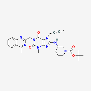 molecular formula C30H36N8O4 B13859466 Tert-butyl 3-[[7-but-2-ynyl-3-methyl-1-[(4-methylquinazolin-2-yl)methyl]-2,6-dioxopurin-8-yl]amino]piperidine-1-carboxylate 