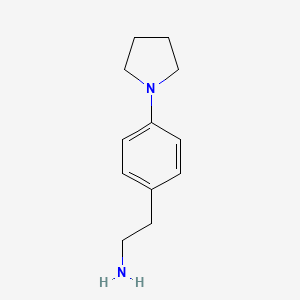 molecular formula C12H18N2 B1385951 2-(4-(Pyrrolidin-1-yl)phenyl)ethanamine CAS No. 663926-22-5