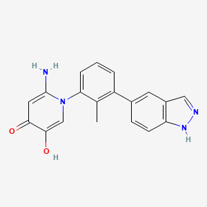molecular formula C19H16N4O2 B13859536 2-amino-5-hydroxy-1-[3-(1H-indazol-5-yl)-2-methylphenyl]pyridin-4-one 