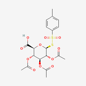 molecular formula C19H22O11S2 B13859558 Methyl 2,3,4-Tri-O-acetyl-beta-d-glucuronyl benzenthiosulfonate 