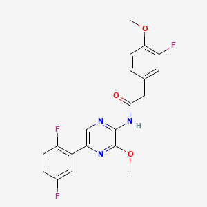 molecular formula C20H16F3N3O3 B13859712 N-(5-(2,5-Difluorophenyl)-3-methoxypyrazin-2-yl)-2-(3-fluoro-4-methoxyphenyl)acetamide 