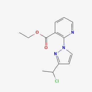 molecular formula C13H14ClN3O2 B13859724 Ethyl 2-[3-(1-chloroethyl)pyrazol-1-yl]pyridine-3-carboxylate 