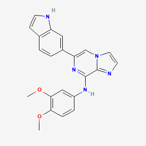 molecular formula C22H19N5O2 B13859772 N-(3,4-dimethoxyphenyl)-6-(1H-indol-6-yl)imidazo[1,2-a]pyrazin-8-amine 