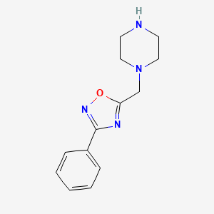 molecular formula C13H16N4O B1385985 3-Phenyl-5-(piperazin-1-ylmethyl)-1,2,4-oxadiazole CAS No. 1019108-02-1