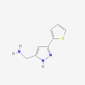 molecular formula C8H9N3S B1385986 1-[5-(2-Thienyl)-1H-pyrazol-3-YL]methanamine CAS No. 859850-80-9