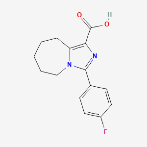 molecular formula C15H15FN2O2 B1385997 3-(4-fluorophenyl)-5H,6H,7H,8H,9H-imidazo[1,5-a]azepine-1-carboxylic acid CAS No. 1050886-00-4