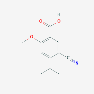 molecular formula C12H13NO3 B13859992 5-Cyano-2-methoxy-4-propan-2-ylbenzoic acid 