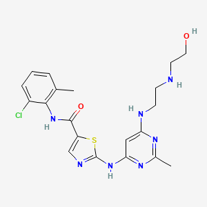 molecular formula C20H24ClN7O2S B13860020 N-(2-Chloro-6-methylphenyl)-2-[[6-[[2-[(2-hydroxyethyl)amino]ethyl]amino]-2-methyl-4-pyrimidinyl]amino]-5-thiazolecarboxamide 