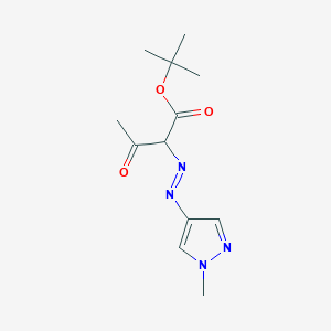 molecular formula C12H18N4O3 B13860097 tert-butyl 2-[(1-methyl-1H-pyrazol-4-yl)diazenyl]-3-oxobutanoate 