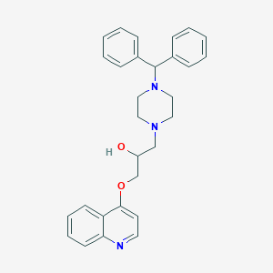 molecular formula C29H31N3O2 B138601 4-(Diphenylmethyl)-alpha-((quinolinyloxy)methyl)-1-piperazinoethanol CAS No. 129716-87-6