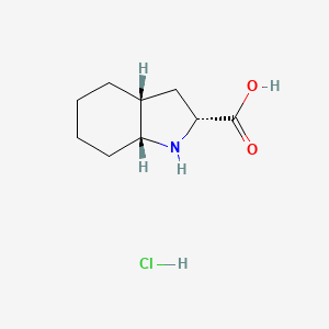 molecular formula C9H16ClNO2 B13860112 (2R,3aR,7aR)-Octahydroindole-2-carboxylic Acid Hydrochloride CAS No. 84324-13-0