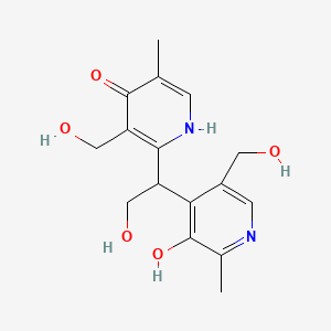 molecular formula C16H20N2O5 B13860129 4-(2-Hydroxy-1-(4-hydroxy-3-(hydroxymethyl)-5-methylpyridin-2-yl)ethyl)-5-(hydroxymethyl)-2-methylpyridin-3-ol 