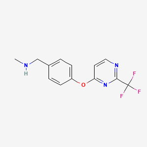 molecular formula C13H12F3N3O B1386016 N-Methyl-N-(4-{[2-(trifluoromethyl)pyrimidin-4-yl]oxy}benzyl)amine CAS No. 1086379-21-6