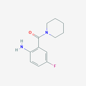molecular formula C12H15FN2O B1386033 (2-Amino-5-fluorophenyl)(piperidin-1-yl)methanone CAS No. 1152587-50-2