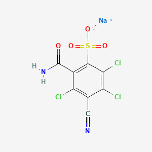 molecular formula C8H2Cl3N2NaO4S B13860427 sodium;2-carbamoyl-3,5,6-trichloro-4-cyanobenzenesulfonate 