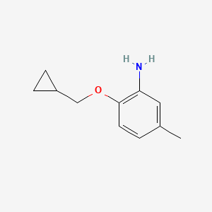 molecular formula C11H15NO B1386061 2-(Cyclopropylmethoxy)-5-methylaniline CAS No. 1094717-64-2