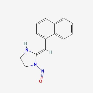 molecular formula C14H13N3O B13860648 N-Nitroso Naphazoline; Imidazolidine, 2-(1-naphthalenylmethylene)-1-nitroso-; 2-(1-Naphthalenylmethylene)-1-nitroso-imidazolidine 