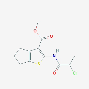 molecular formula C12H14ClNO3S B1386065 Methyl 2-[(2-chloropropanoyl)amino]-5,6-dihydro-4H-cyclopenta[b]thiophene-3-carboxylate CAS No. 1094704-32-1