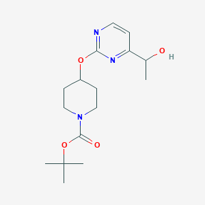 molecular formula C16H25N3O4 B13860722 Tert-butyl 4-[4-(1-hydroxyethyl)pyrimidin-2-yl]oxypiperidine-1-carboxylate 