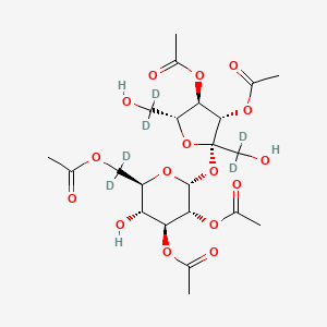 molecular formula C22H32O16 B13860747 2,3,3',4',6-Penta-O-acetylsucrose-d6 