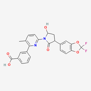 molecular formula C24H18F2N2O6 B13860753 Hydroxy-pyrrolidone-lumacaftor 