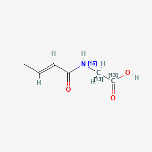 molecular formula C6H9NO3 B13860805 N-Crotonylglycine-13C2,15N 