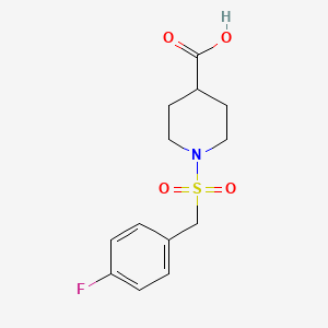 molecular formula C13H16FNO4S B1386087 1-[(4-Fluorobenzyl)sulfonyl]piperidine-4-carboxylic acid CAS No. 1099112-80-7