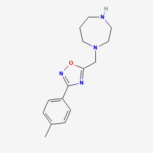 molecular formula C15H20N4O B1386093 1-{[3-(4-Methylphenyl)-1,2,4-oxadiazol-5-yl]methyl}-1,4-diazepane CAS No. 1094668-16-2