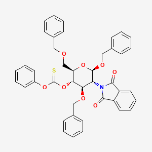 molecular formula C42H37NO8S B13860960 Benzyl 2-Deoxy-2-phthalimido-3,6-di-O-benzyl-4-O-[phenoxy(thiocarbonyl)]-b-D-glucopyranoside 