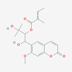molecular formula C20H24O7 B13861023 [1,3-Dihydroxy-1-(7-methoxy-2-oxochromen-6-yl)-3-methylbutan-2-yl] 2-methylbut-2-enoate 
