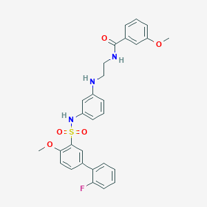 molecular formula C29H28FN3O5S B13861225 N-[2-[3-[[5-(2-fluorophenyl)-2-methoxyphenyl]sulfonylamino]anilino]ethyl]-3-methoxybenzamide 