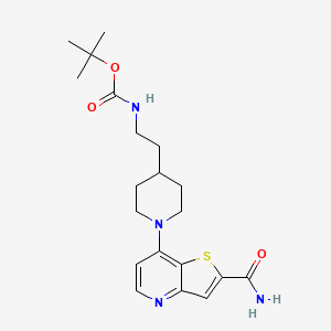 molecular formula C20H28N4O3S B13861233 tert-butyl N-[2-[1-(2-carbamoylthieno[3,2-b]pyridin-7-yl)piperidin-4-yl]ethyl]carbamate 