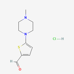 molecular formula C10H15ClN2OS B13861244 5-(4-Methylpiperazin-1-yl)thiophene-2-carboxaldehyde Hydrochloride 