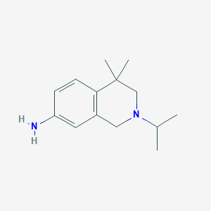 molecular formula C14H22N2 B13861274 4,4-Dimethyl-2-propan-2-yl-1,3-dihydroisoquinolin-7-amine 