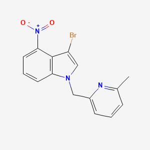molecular formula C15H12BrN3O2 B13861311 3-Bromo-1-[(6-methylpyridin-2-yl)methyl]-4-nitroindole 