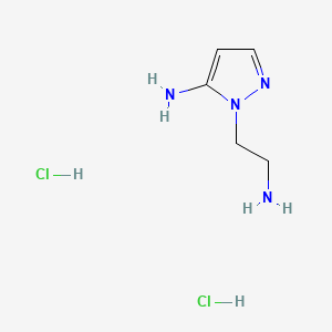 molecular formula C5H12Cl2N4 B13861360 1-(2-Aminoethyl)-1H-pyrazol-5-amine Dihydrochloride 